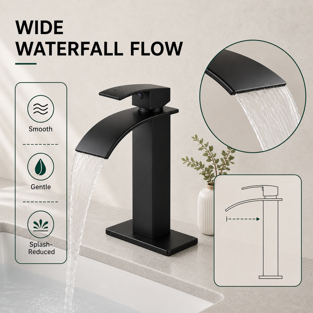 Waterfall Bathroom Faucet Guide: Is the Matte Black Look Right for You?