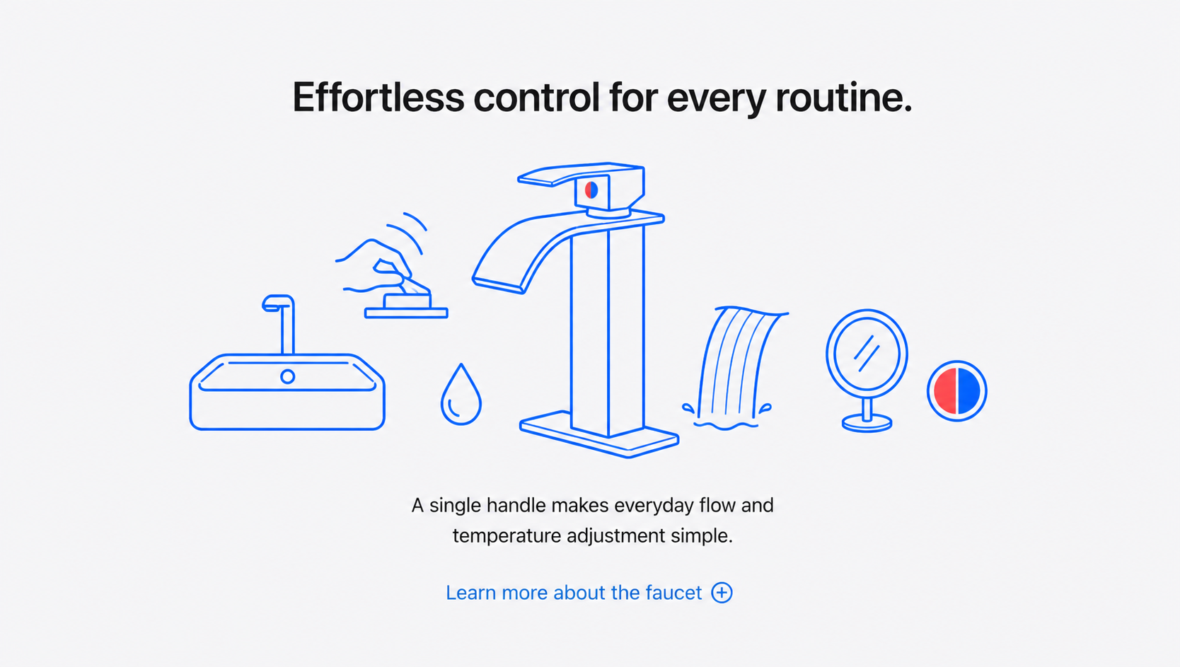 Effortless control for every routine — single-handle waterfall bathroom faucet