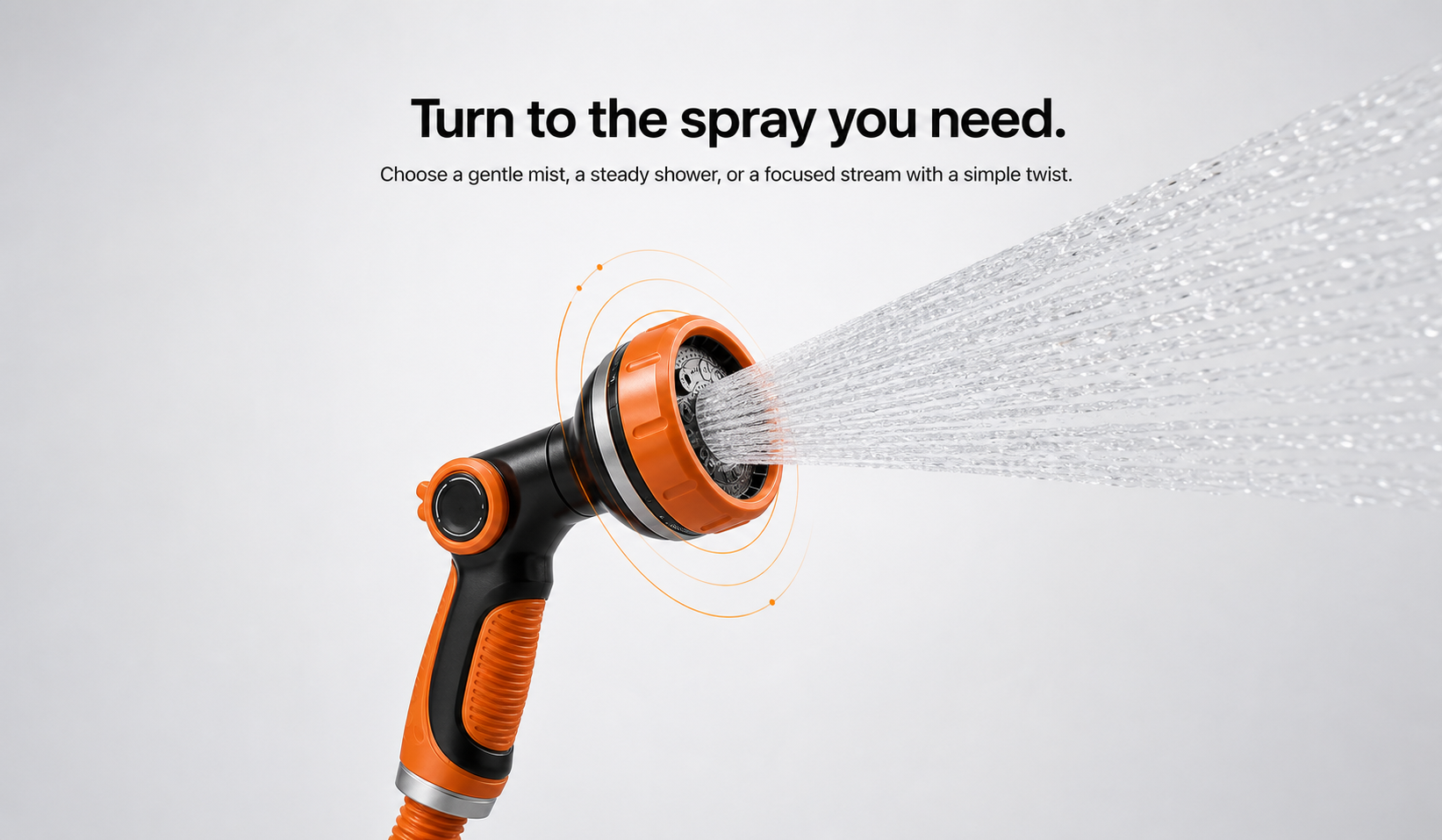 Turn to the spray you need — adjustable garden hose spray nozzle