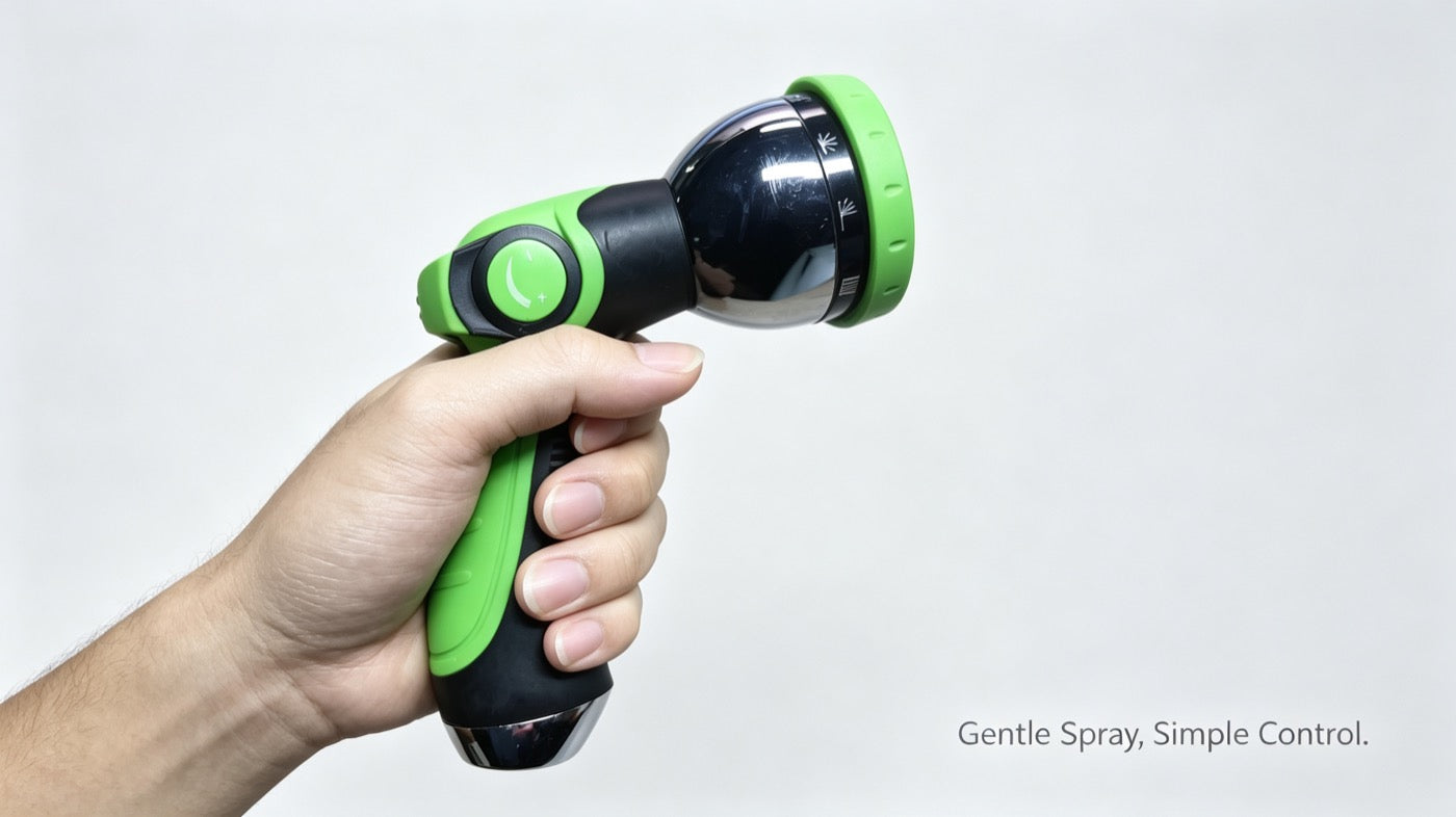 Expandable garden hose close-up