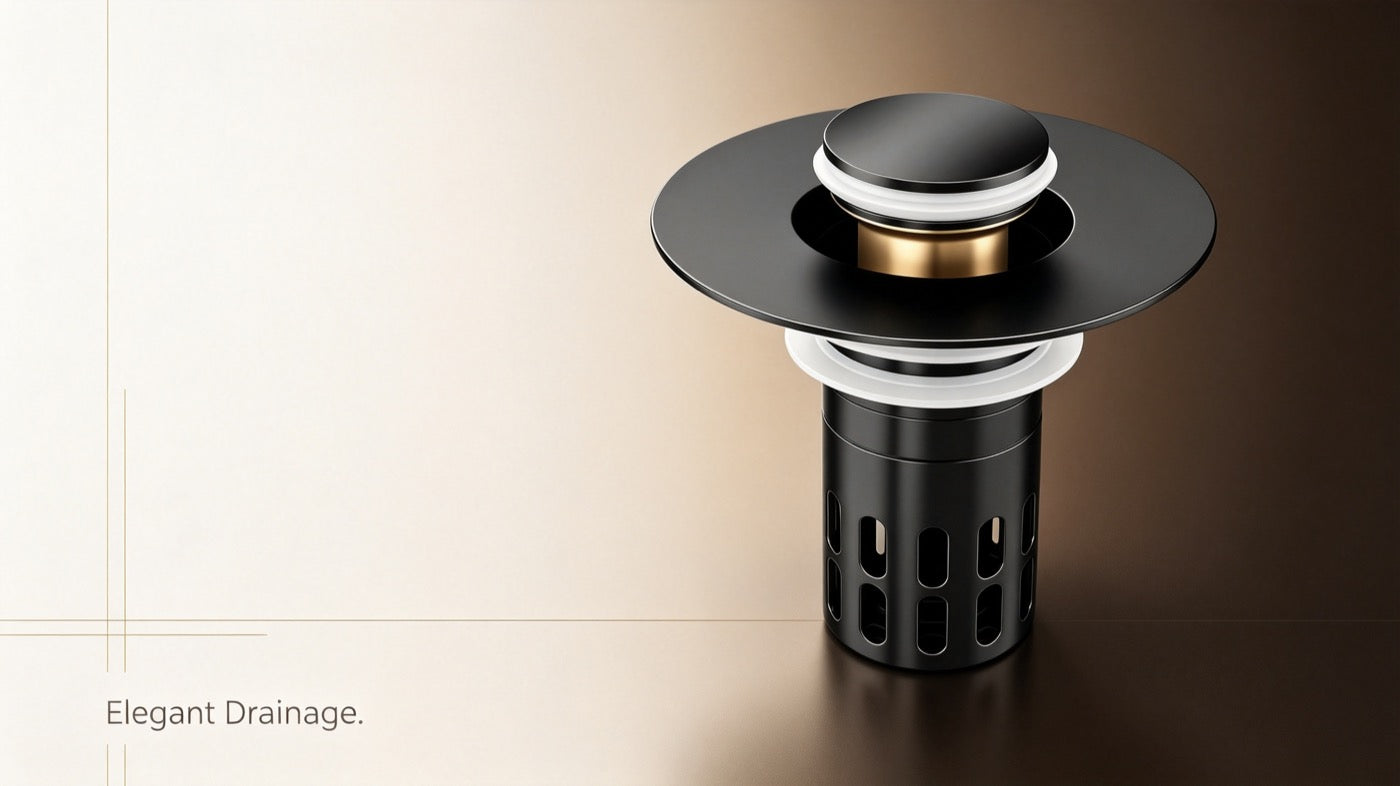 Sink drain stopper close-up
